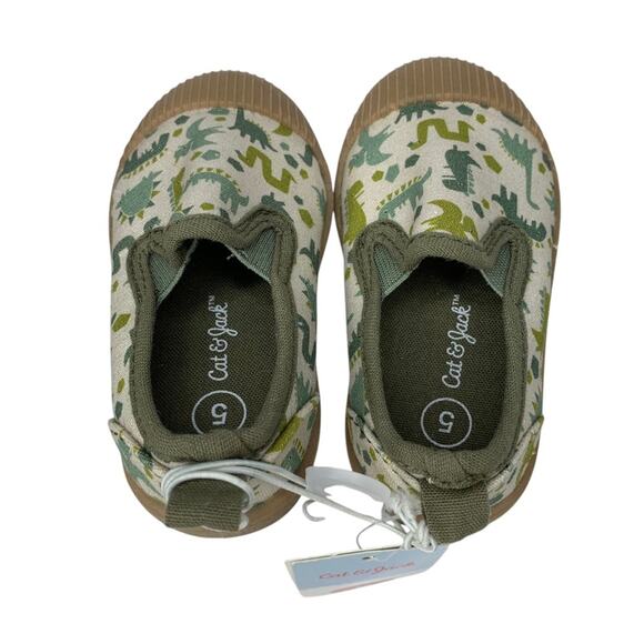 Cat & Jack Other - Cat & Jack NWT Dinosaurs Print Tennis Shoes Green and Beige Size 5 Toddler